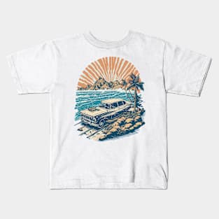 Vintage Beach Car Kids T-Shirt